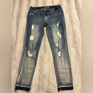 Maurices Light Blue Distressed Skinny Jeans
